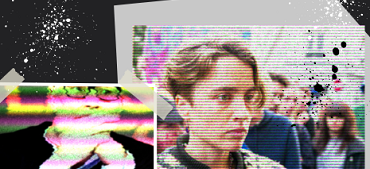 Sur l'image apparaissent Adèle Haenel et Thierry Frémaux. Des filtres altèrent les photos pour leur donner un effet usé et déformé.